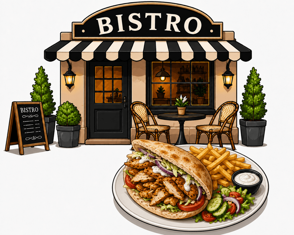 Afbeelding bij Kipgyros bistro - Onder voorbehoud