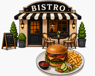 Afbeelding bij (Amerikaanse) hamburger bistro- Onder voorbehoud